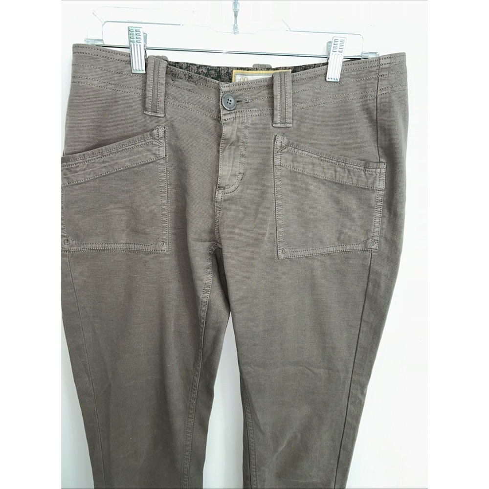 Aventura Utility Pants Women's Tara Taupe Gray Slim Straight Sz 8 Organic Cotton